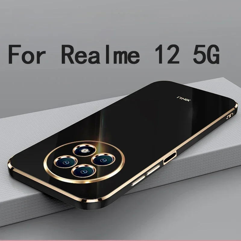 

For Realme 12 5G Case Cover For Realme 12 5G High Quality Soft TPU Anti-fingerprint Camera Protection Case