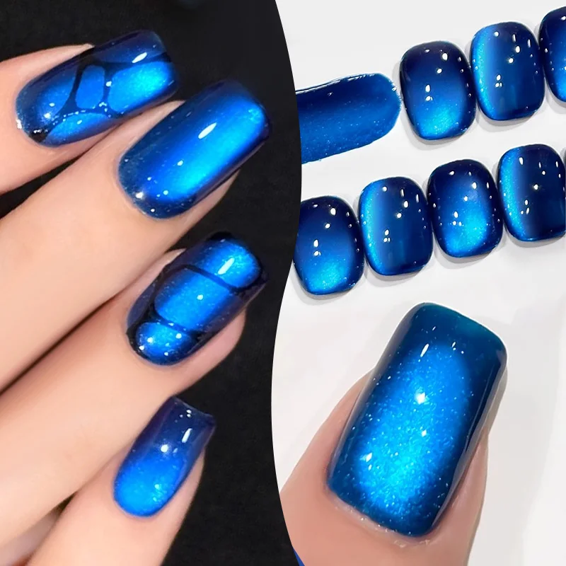 

BORN PRETTY 10 мл Rhine Klein Blue Cat Магнитный гель-лак для глаз Ультра блеск HEMA TPO Free Crystal Soak Off UV LED Салонный лак