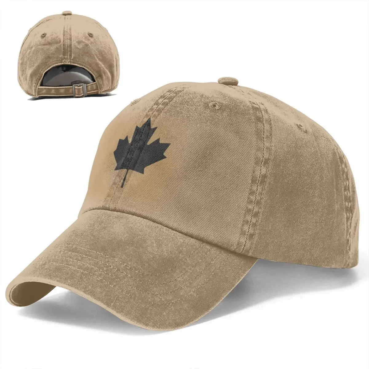 Dark Maple-Leaf Washed Baseball Cap Cool Trucker Hat Summer Men Sport Custom Outdoor All Seasons Travel Adjustable Baseball Caps