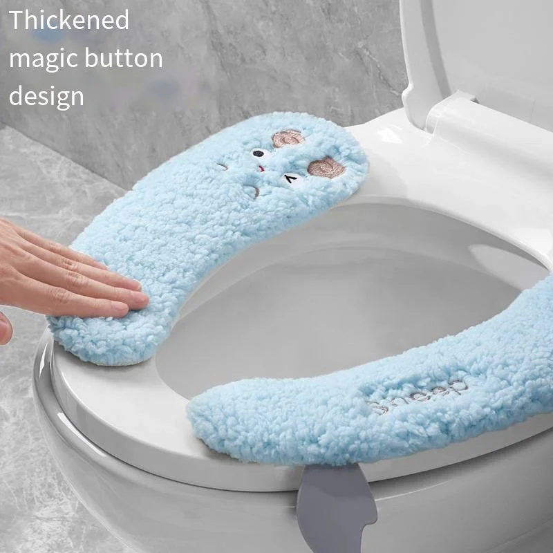 New Pattern Fashion Winter Toilet Seat Cushion Household Toilet Adhesive Seat Cover Seasonal Universal Toilet Seat Cushion