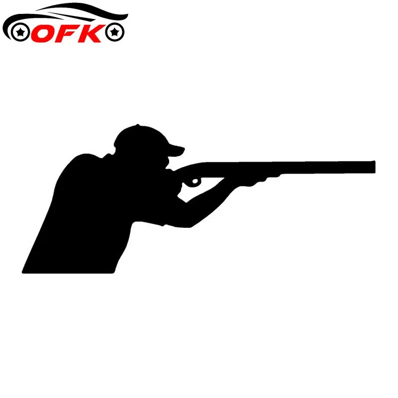 Interesting Sports Shooting Decals Reflective Vinyl Car Stickers Black/Silver 20*8.5CM