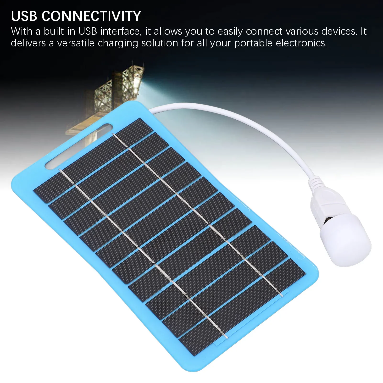 

5W5V Solar Panel With USB Safe Stabilize Charger For Power Bank Waterproof Outdoor Hiking Camping Portable Battery Phone Charger