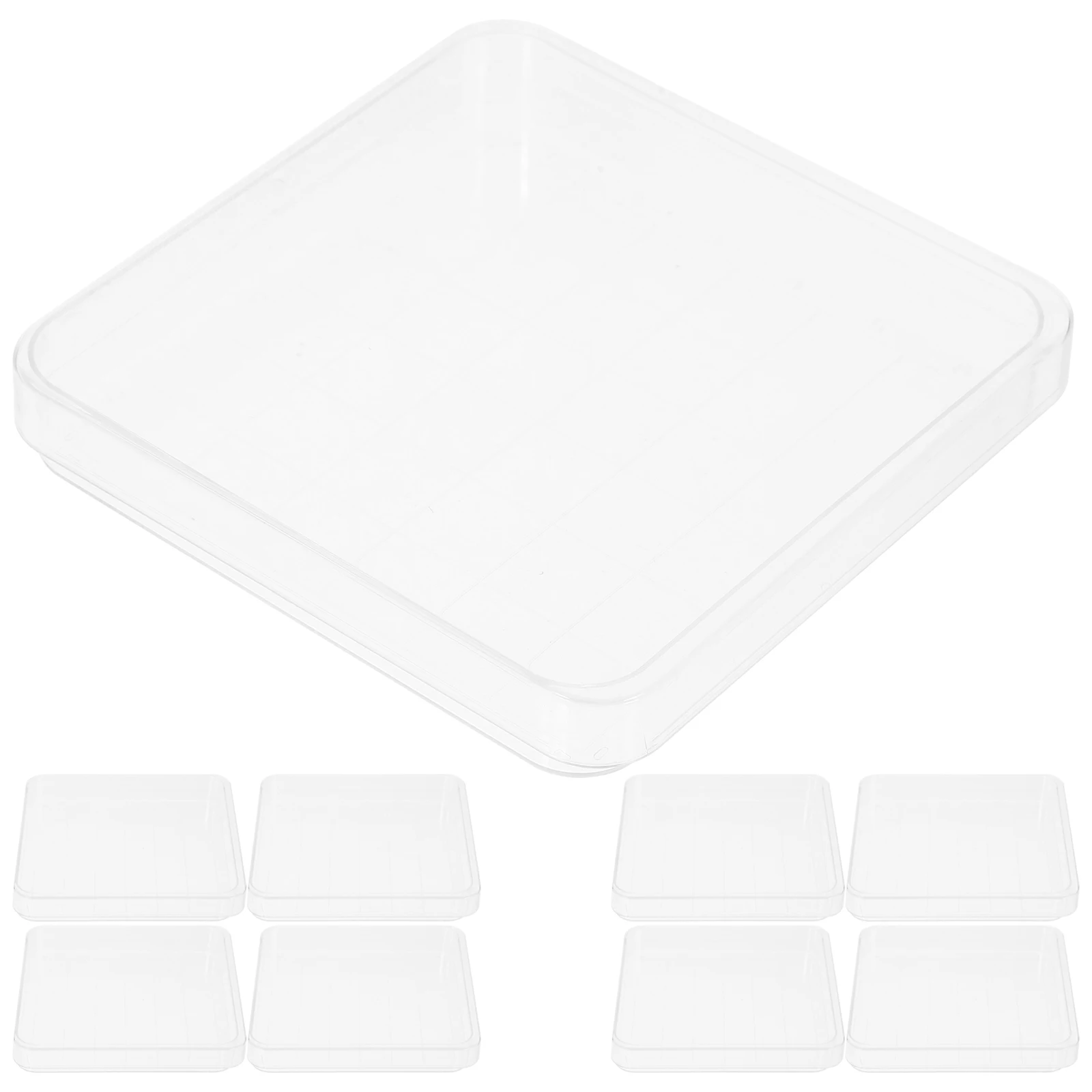 

10 set Square Petri Dishes Disposable Plastic Culture Dish With Lid For Lab Scientific Research Biological Experiments