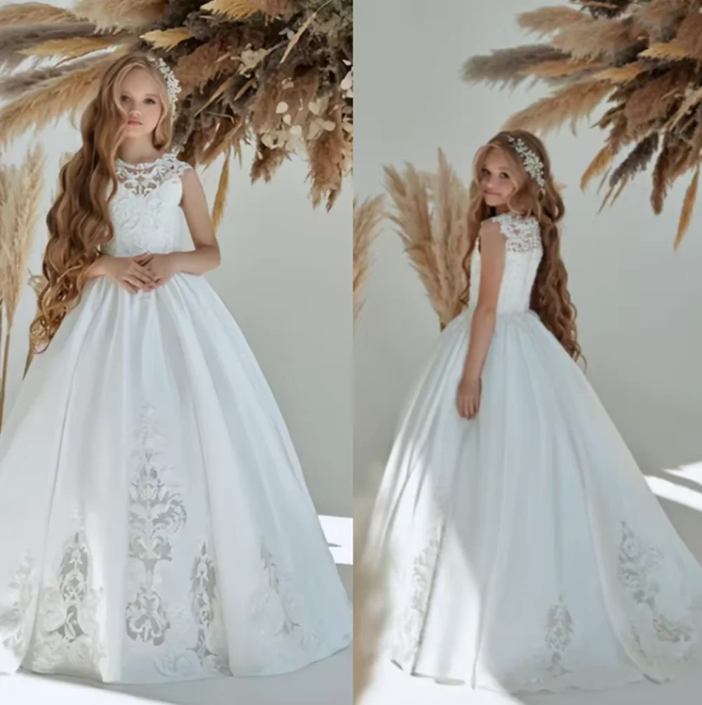 فستان فتاة الزهور بخياطة من الدانتيل بنمط توتو أنيق وحلو لحفلات الاستقبال الرسمية والاحتفالات العطلات