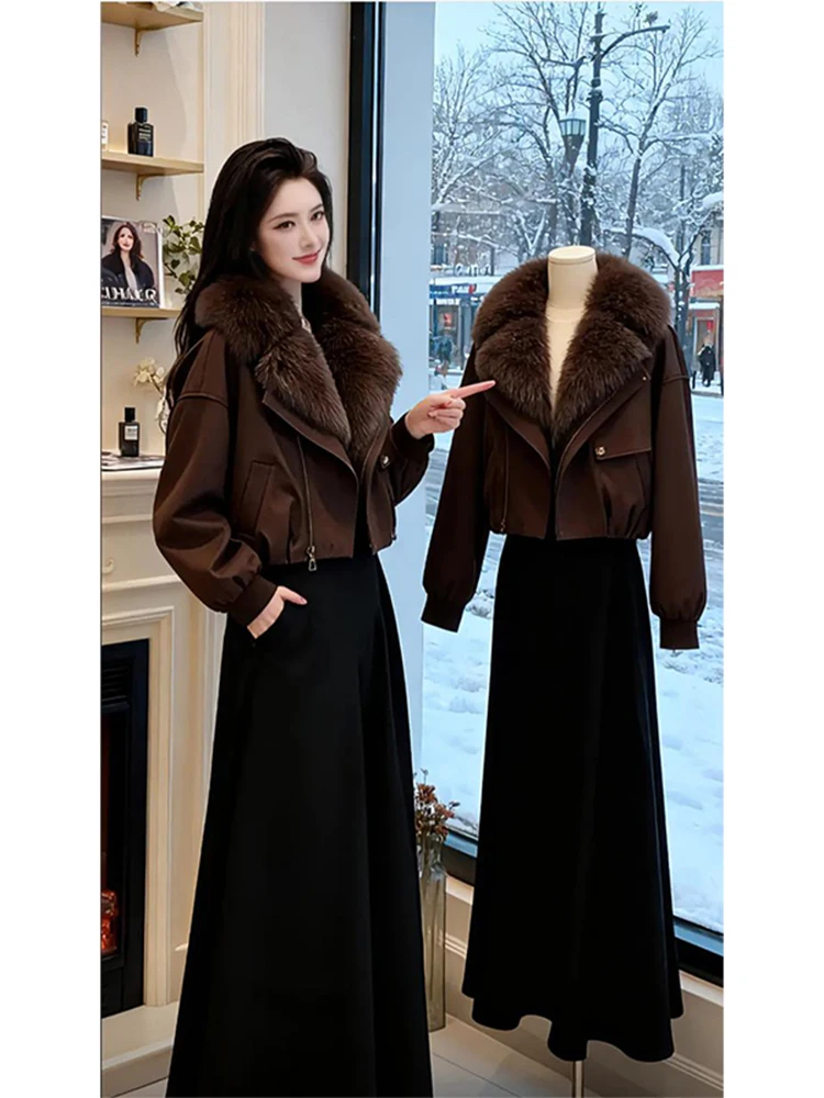 

Winter Thiened Fce Lined Loose Workwear Jaet Women's Faionable Sli Fur Collar Cotton Coat Korean Sle Long Sve