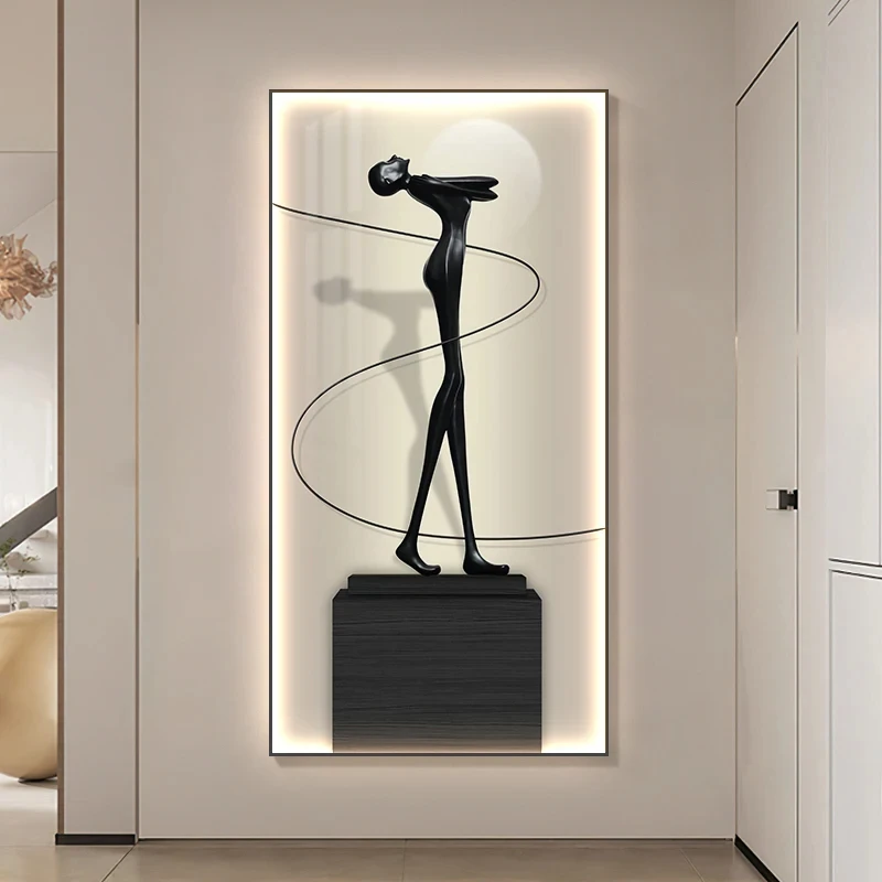 Modern Abstract Figure Portrait Luminous Interior Painting Led Wall Lamp For Home Living Room Dining Room Bedside Decoration