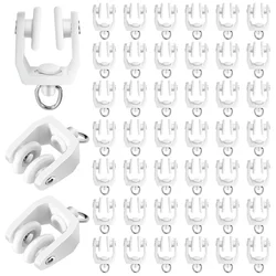 Ceiling Curtain Track Rollers  Flexible Bendable Curtain Track Rollers 11 mm White Plastic Drapery Rail Gliders With Hooks