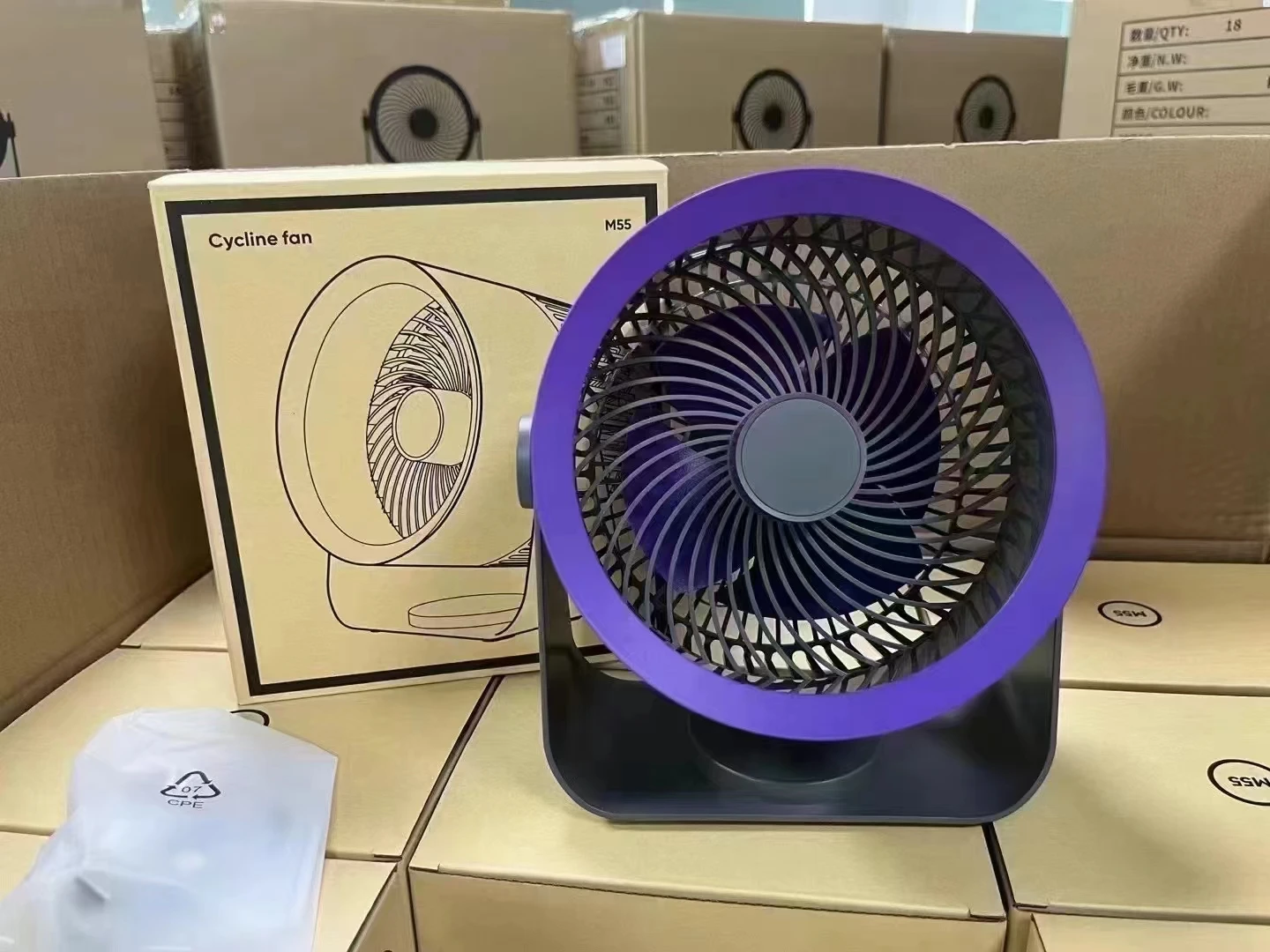 Circular Foldable Exhaust Ventilation Fan Usb Rechargeable Dual-purpose air Conditioning Circulating Fan in Summer wholesale