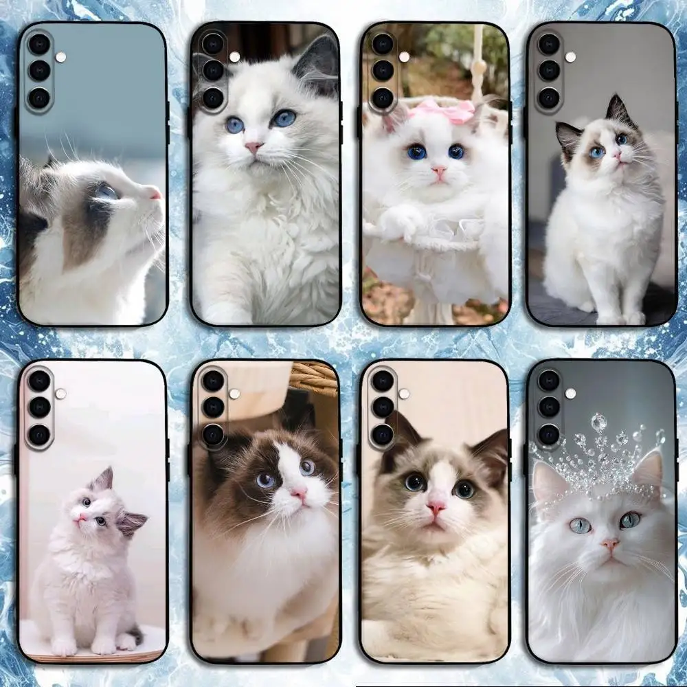 

Ragdoll-cat Phone Case For Samsung Galaxy A73,A72,A71,A70,A53,A52,A51,Others Soft Black Shell