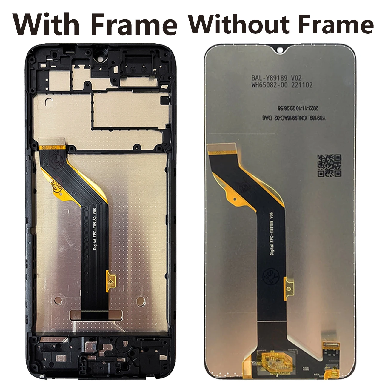 Original Pantalla For TCL 405 Full With Frame T506D LCD Touch Screen Assembly Replacement Digitizer Panel Repair Parts