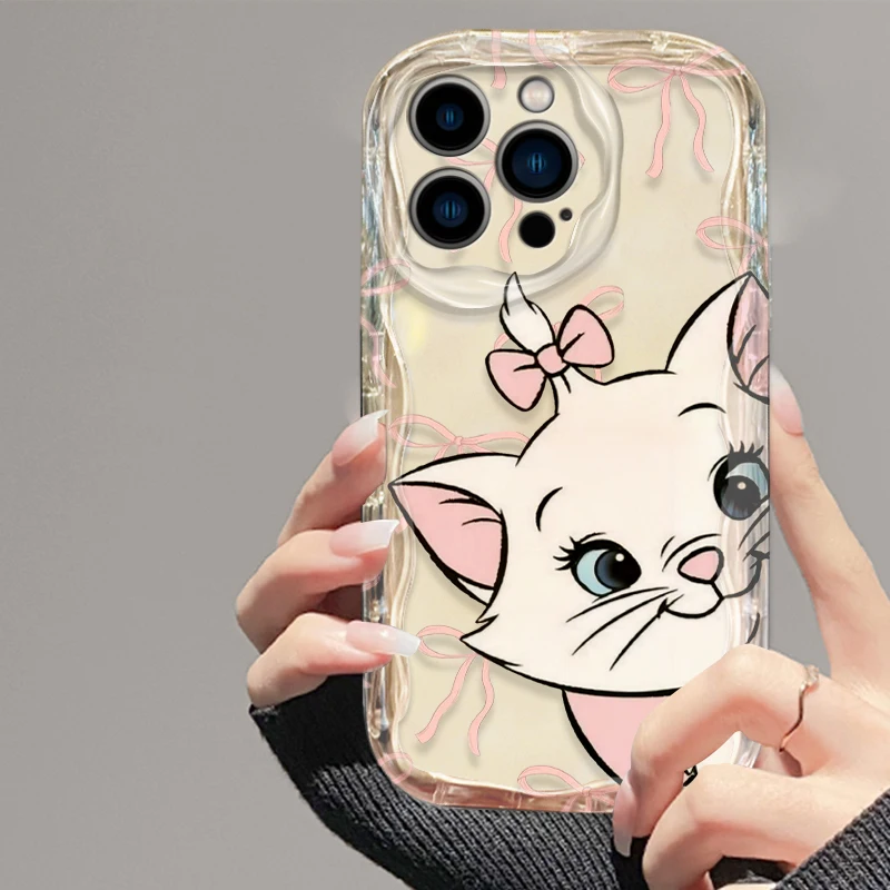 Disney Cartoon Marie Cover per Apple iPhone 15 14 13 12 11 Pro X XR XS Max Plus 8 7 Plus SE Wave Oil Phone Case