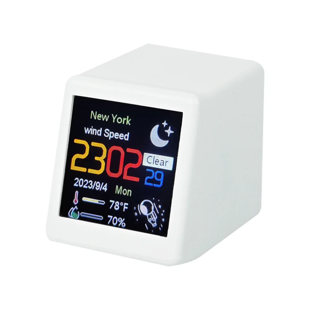 MINI WIFI Smart Weather Station Electronic Desk Set Up Props LED LCD Digital Table Clock Calendar Desk Setup Accessories