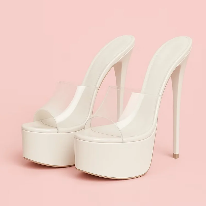 Women's summer new thick soled, exquisite high heels, toothed sandals, fashion shows, parties, super high heels sandals