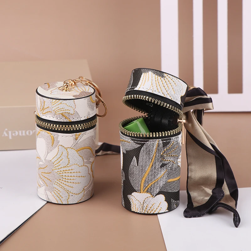 Vintage Mini-Eimer-Geldbörse mit Stickerei, Lippenstift-Aufbewahrungstasche, Schlüsselanhänger, Kopfhörertasche, kleine Tasche, Anhänger, Modeaccessoires – Detail 2