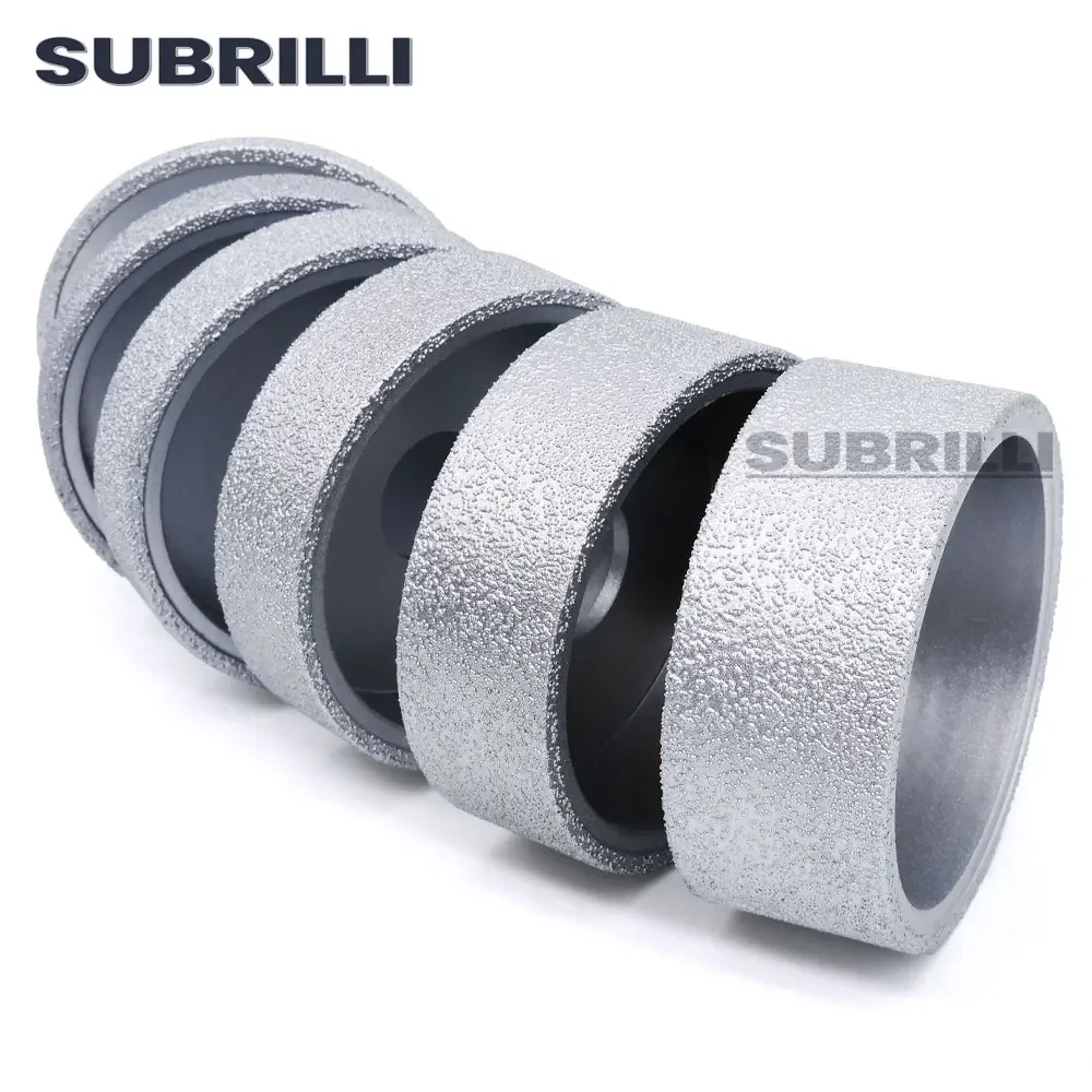 SUBRILLI 3“ Inch Vacuum Brazed Diamond Grinding Wheel Stone Concrete Granite Marble Edge Profile Grinding Disc Sanding Pad