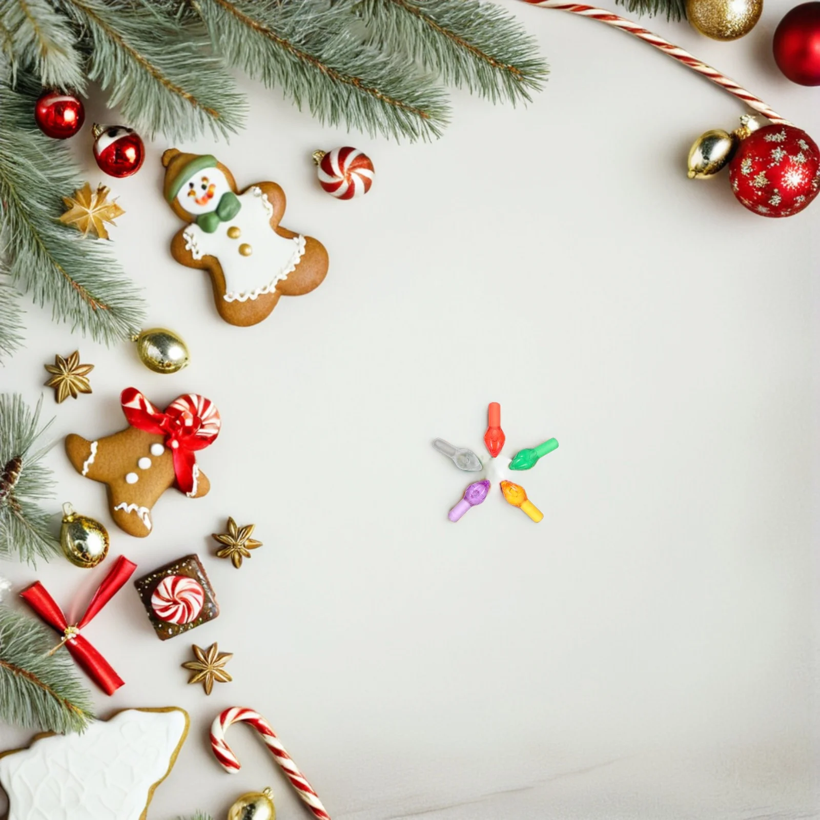 

100Pcs Ceramic Tree Replacement Twist Lights Colorful Plastic Bulbs Vintage Style Holiday DIY Decorations Mini Bulbs