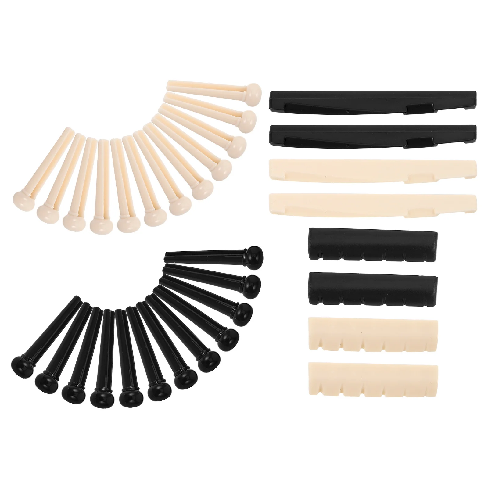 

4Sets Acoustic Guitar Bridge Saddle Nut Set Perfect Fit Folk Guitars Heavy Duty Stable Material Construction Folk Guitar Bridge