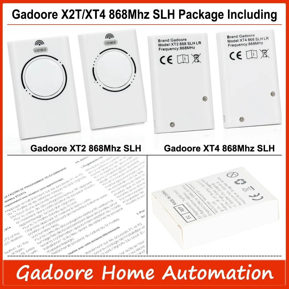 Gadoore XT2 XT4 868MHz SLH LR Gate Remote XT2 XT4 Compatible with 868Mhz Frequency XT2/XT4 SLH, XT2/XT4 SLH LR Garage Remote