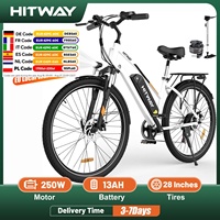 HITWAY Electric bike, 28 electric bikes, city e-bike with removable battery 36V 13Ah, motor 250W, 7 speeds