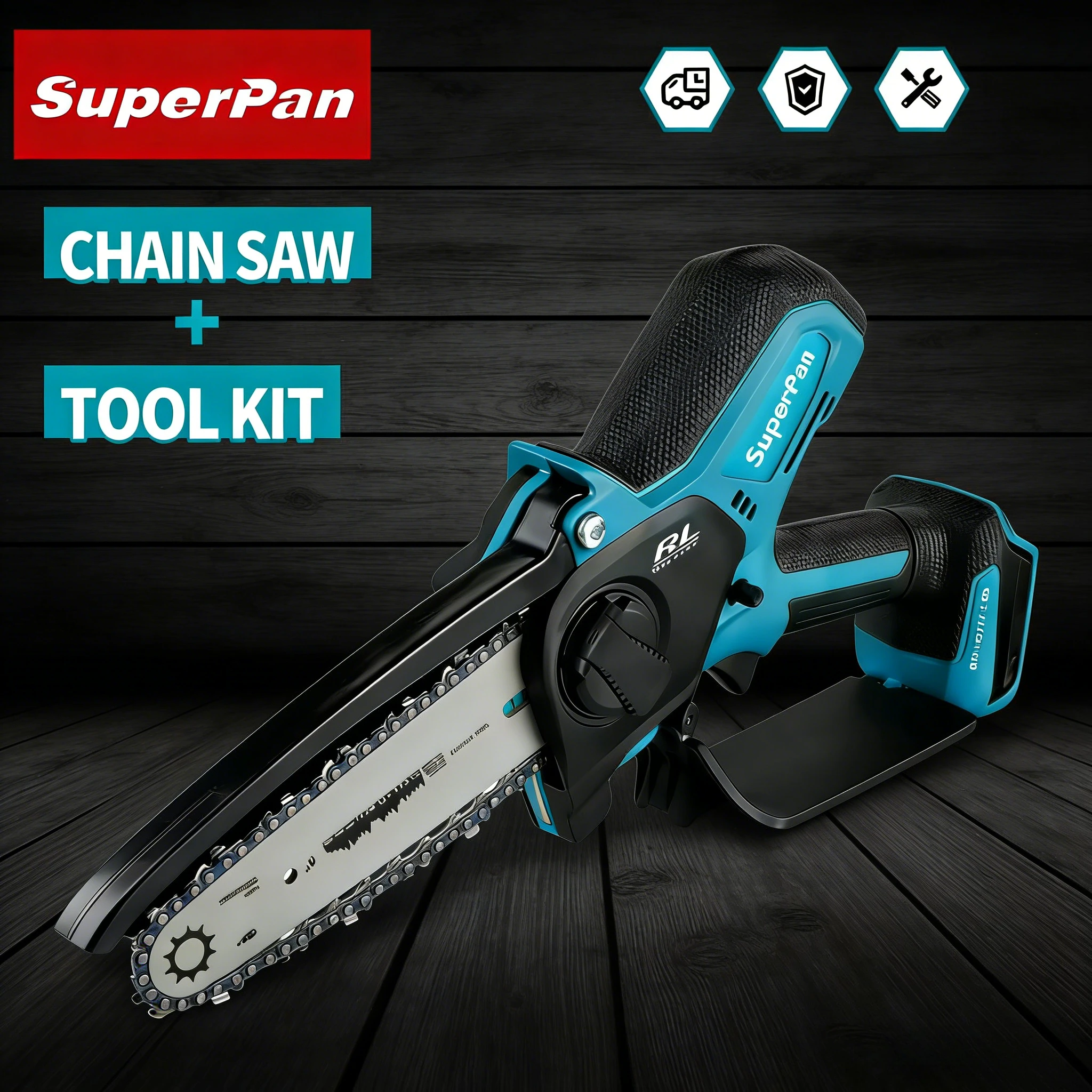 

Superpan Brushless 6-inch Cordless Pruning Saw Garden Tree Cutting Chainsaw for Makita 18v Battery Pin