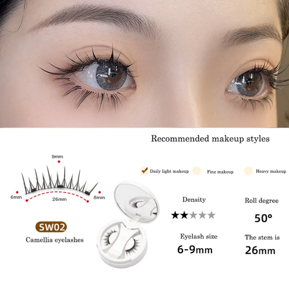 

Cat Eye Magnetic False Eyelashes Makeup with Mirror Glue Free False Eyelashes Long Lasting Reusable Magnetic Eyelashes with Clip