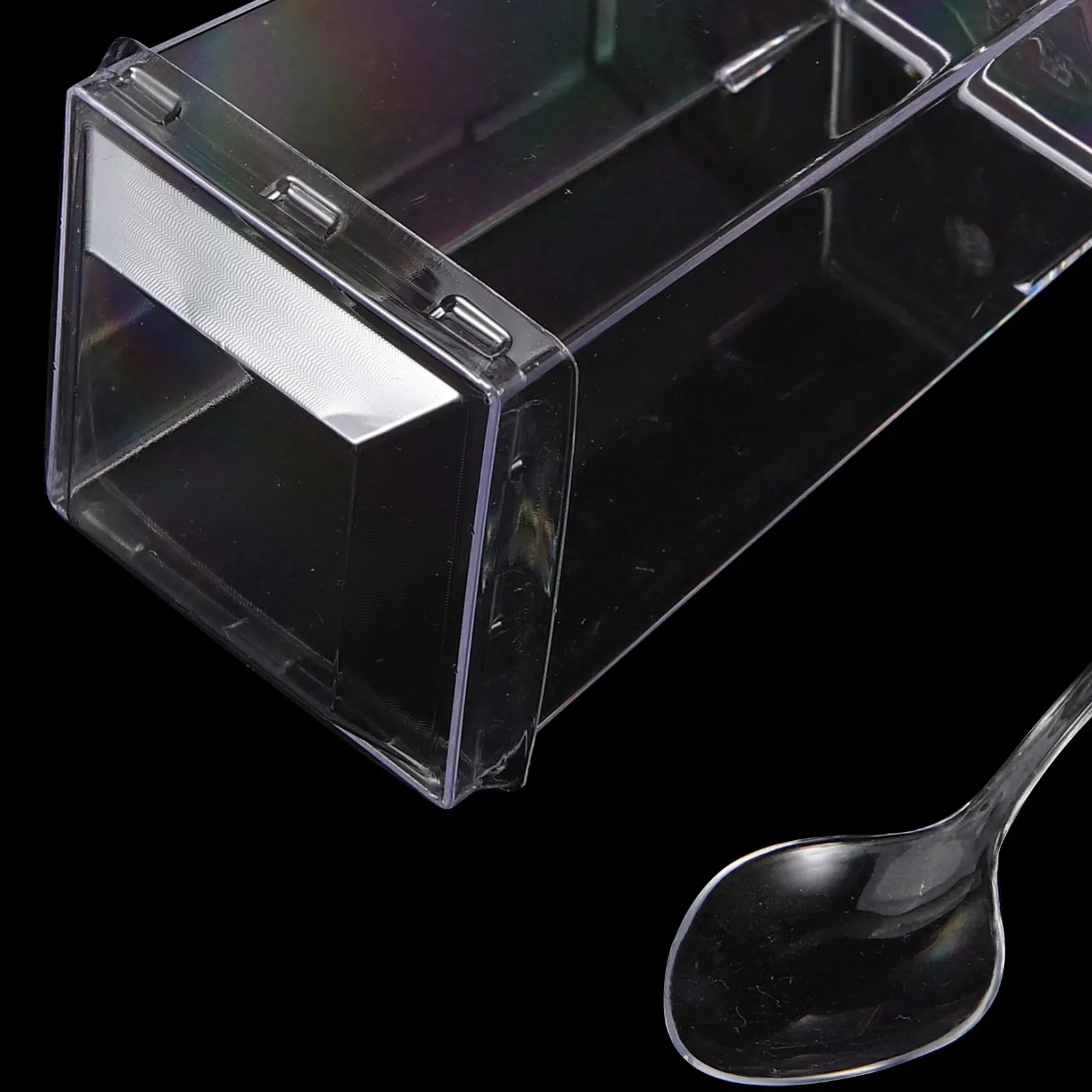 

50 set Dessert Cup Set Clear Plastic Spoon Yogurt Mini Mousse Party Home Kitchen Restaurant Bakery Cake Shop Mall