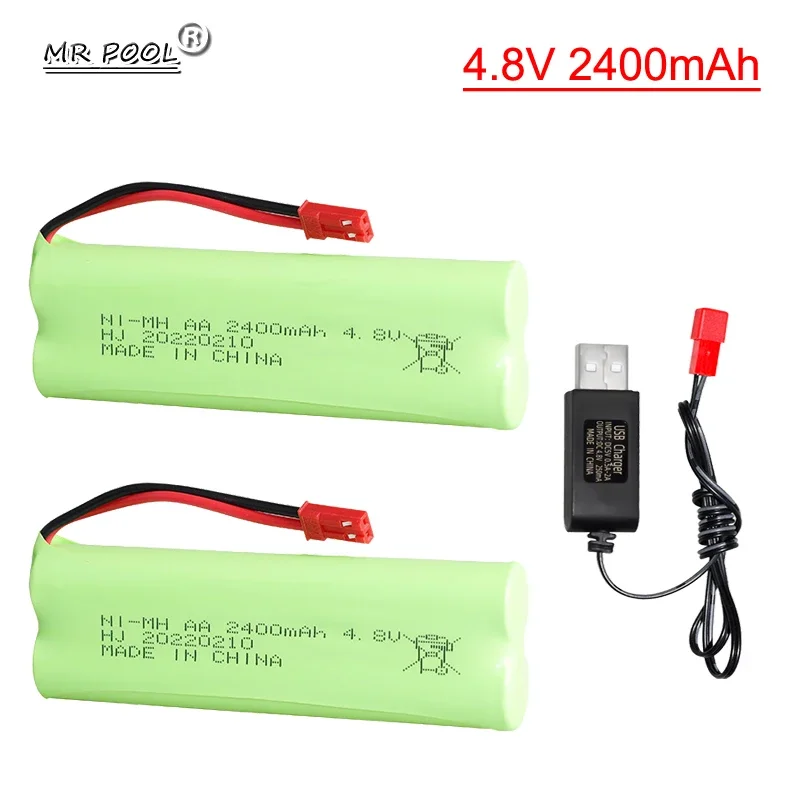 4.8v 2400mah Ni-MH AA Battery For Remote control toys Cars Tanks Robots Boats Guns 4.8v Rechargeable Battery 4* AA Battery Pack