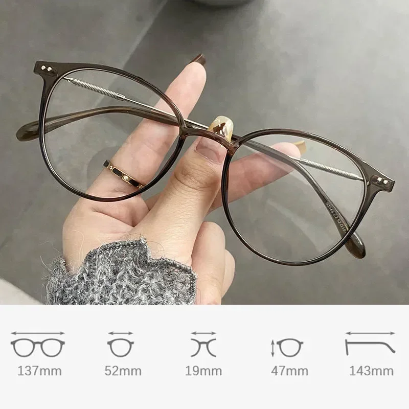 Men Women Trendy Optical Spectacle Eyeglasses Unisex Luxury Ultralight Plain Glasses Retro Blue Light Blocking Computer Glasses