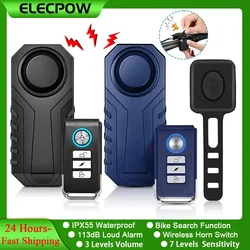 Elecpow Bicycle Alarm Wireless Remote Control Electric Scooter Bike Anti theft Alarm 113dB Waterproof Motorcycle Alarm System