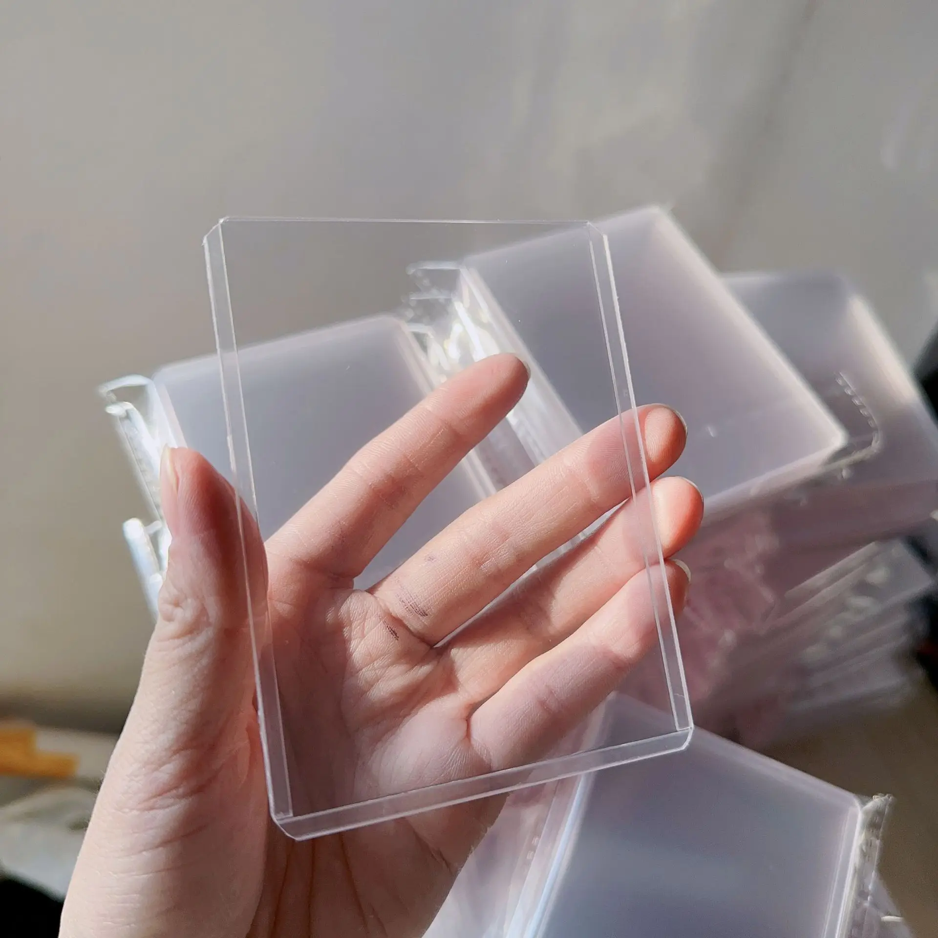 10PCS Transparent PVC Card Sleeves Game Collection Card Hard Plastic Card Sleeves Card Protective Card Holder Trading Cards Case