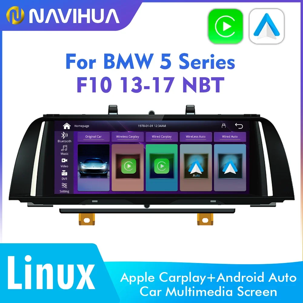 Navihua New Arrival 10.25 inch Screen Car Radio Linux System GPS Navigation for BMW 5 Series F10 CIC NBT System 2011-2017