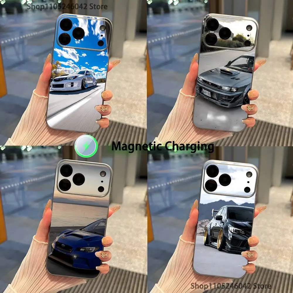 

Sport Car S-SubaruS Shockproof Transparent gray Phone Case For iPhone 17,16,15,14,13,12,11,Pro,Max,Plus,Magnetic Charging