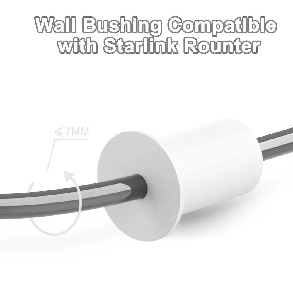 4PCS Rubber Cable Routing Kit 1*2in White Wall Grommet Cable Pass Through Grommet for Starlink Home Outdoors