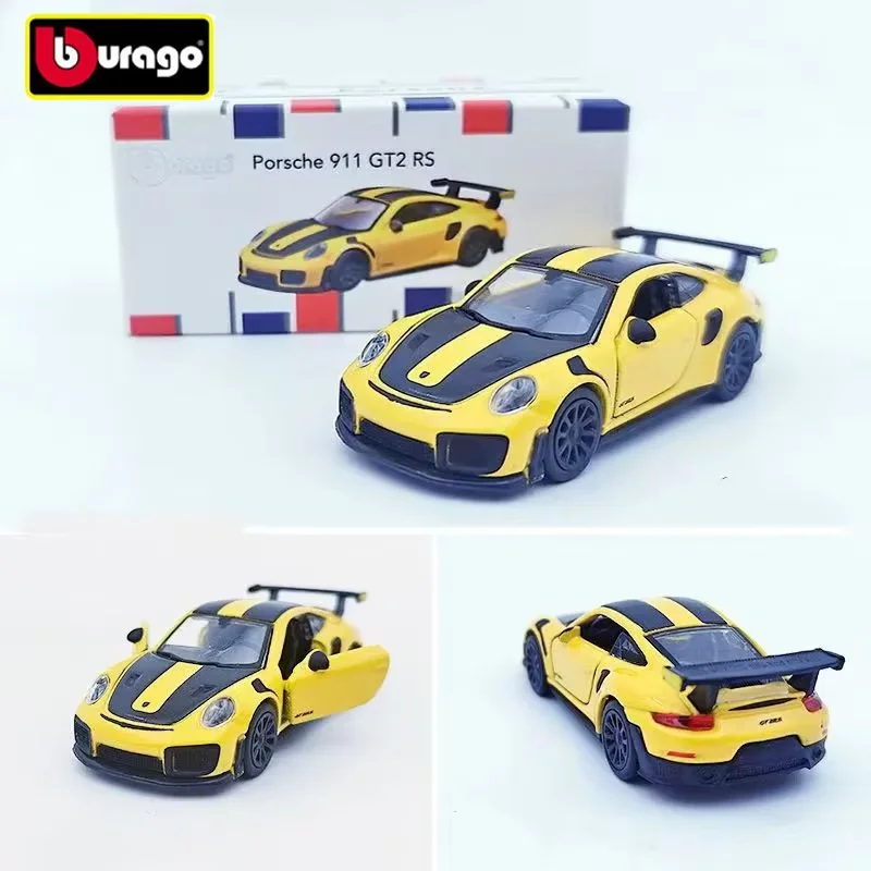 Bbugo 1:64 포르쉐 911GT2 RS 합금 자동차 모델 부티크 컬렉션 장식 장난감