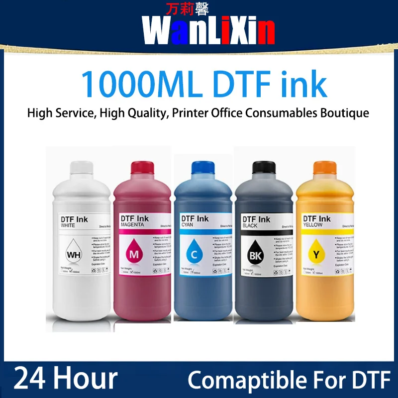 

1000 мл чернил для DTF-печати, чернила для прямой трансферной печати на ПЭТ-пленке, для всех настольных и широкоформатных принтеров
