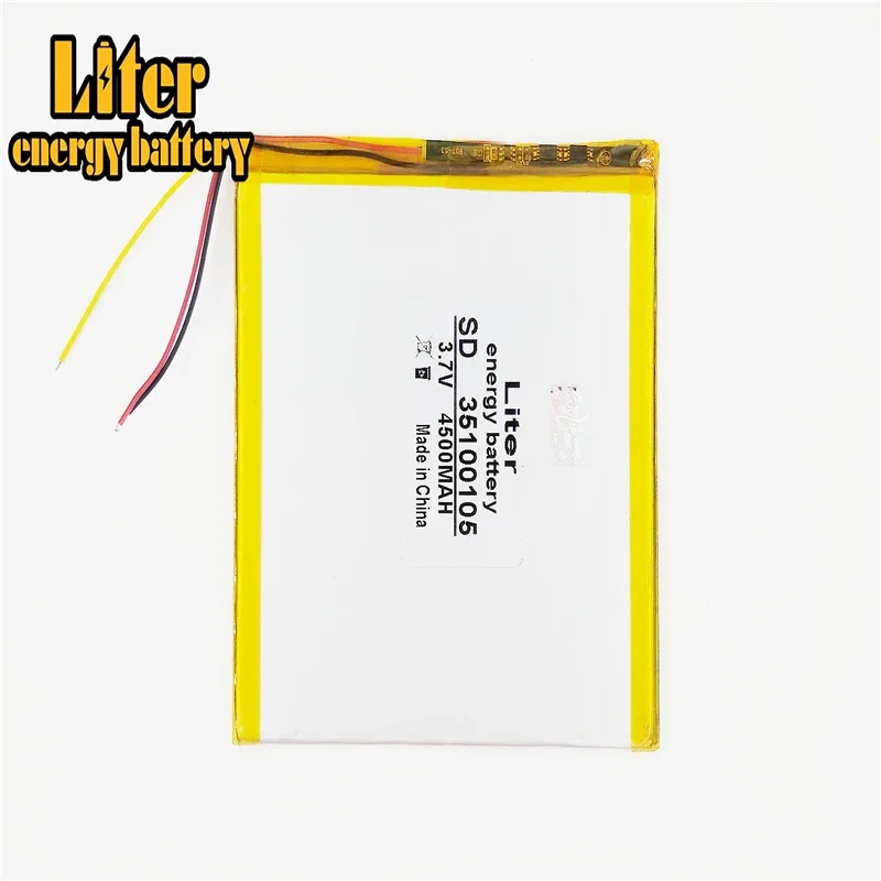 3 line 3.7V,4500mAH 35100105 (polymer lithium ion battery) Li-ion battery for tablet pc 7 inch 8 inch 9inch