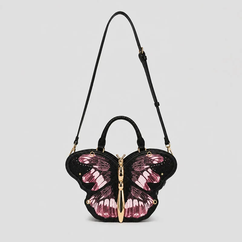 Luxury 3D Butterfly Shaped Handbag Novelty Gothic Party Evening Clutch Unique Wing Design Y2K Shoulder Crossbody Bag for Women