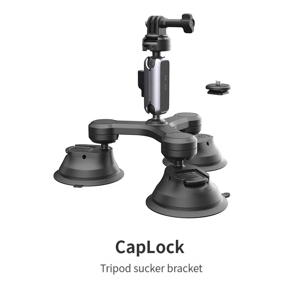 

3-arm Suction Cup Holder Adjustable Double Ball Head Bracket Universal 1/4 Screw Adapter for Action/ Pocket Camera