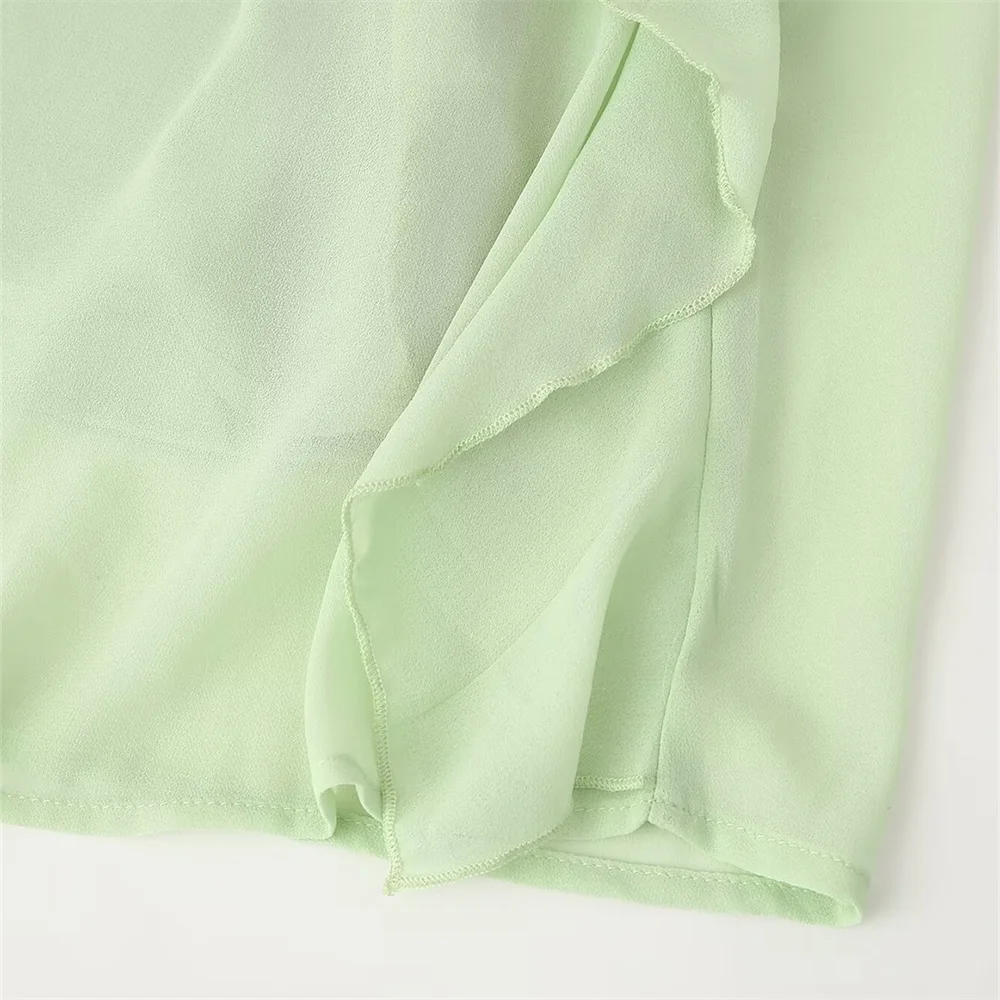 Outono novo feminino francês retro em torno do pescoço manga comprida em camadas plissado borda decoração fino vestido de férias