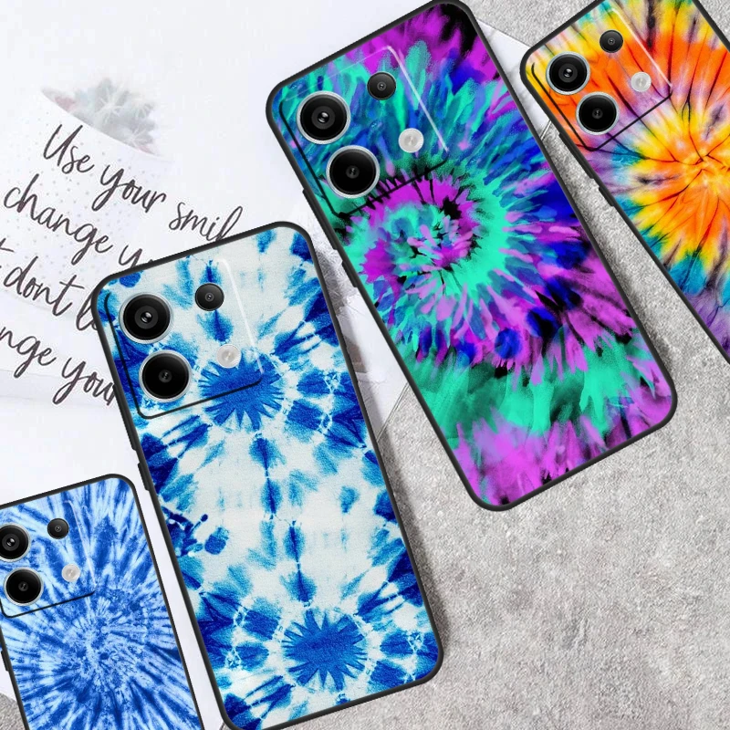 Rainbow Spiral Tie Dye Case For Xiaomi Redmi Note 13 Pro 11 10 9 12 Pro 9S 10S 11S 12S Redmi 9C 10C 12C 13C Cover