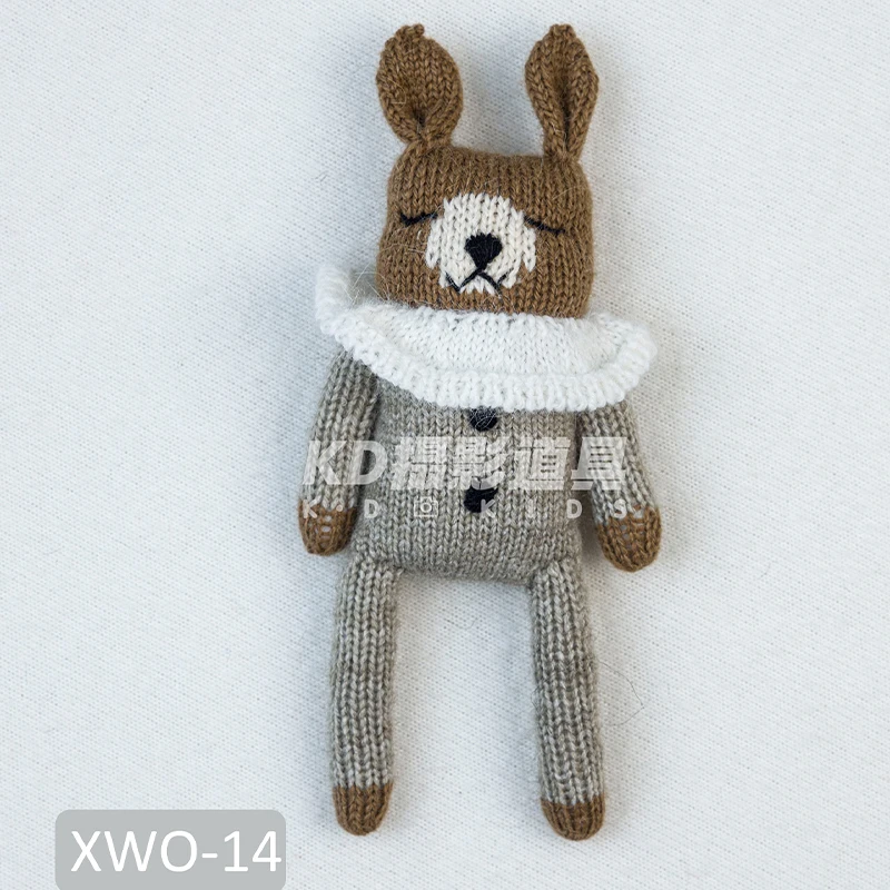 الدمى المصنوعة يدويا محبوك أرنب الوليد التصوير الدعائم لطيف دمية على شكل حيوان الطفل التصوير استوديو الملحقات
