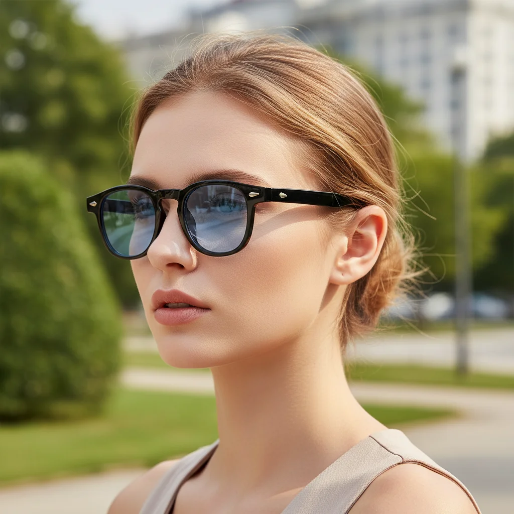 Neue Retro-Sonnenbrille, geeignet für Männer und Frauen, mit klassischer Nietenverzierung.2888