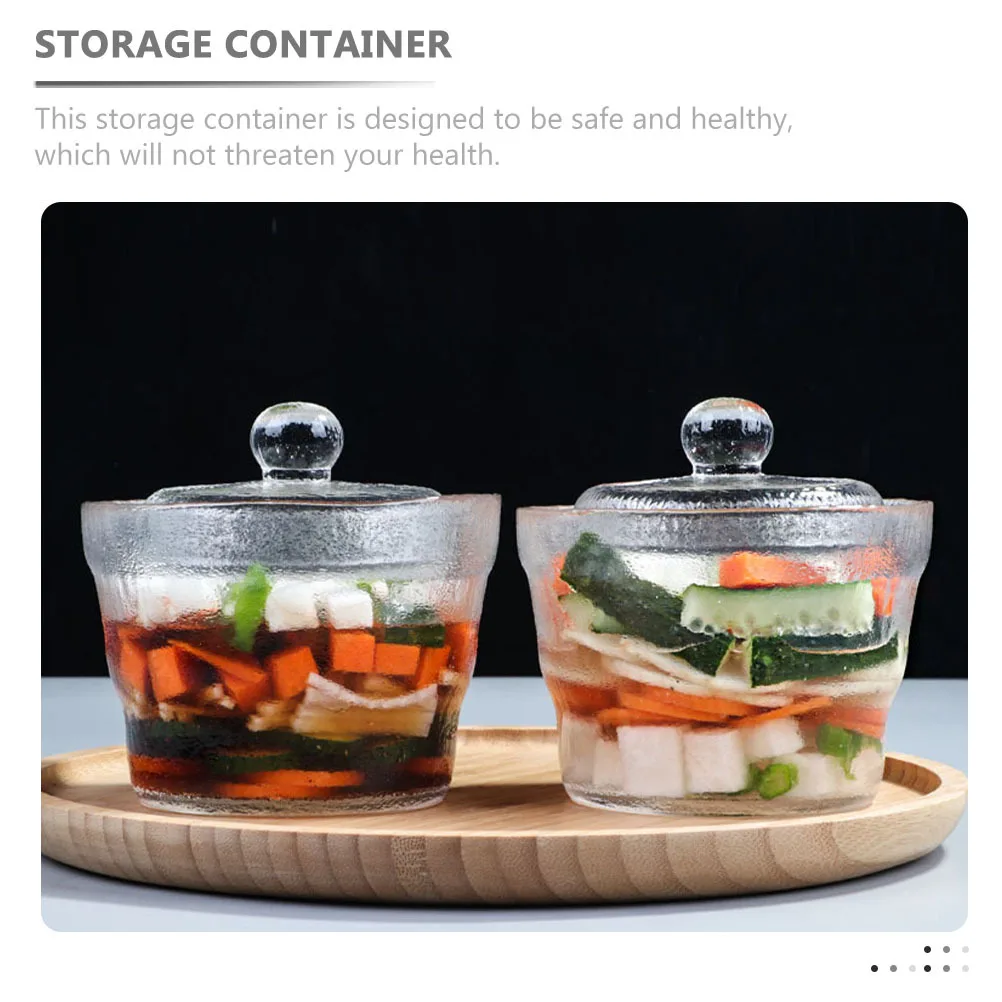 

1Set Glass Pickle Vegetable Jar Transparent Heavy Duty Sealed Kitchen Storage Container Kimchi Fermenting Jar Large Capacity