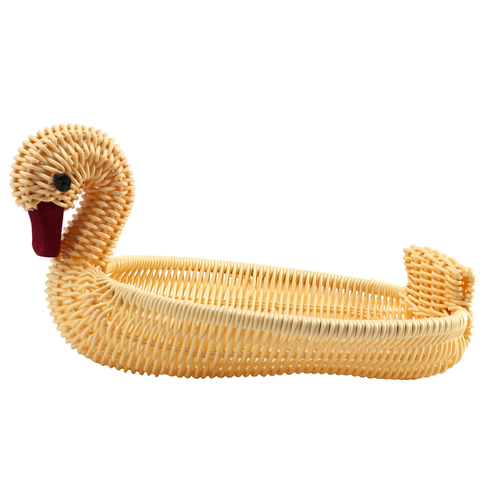 Eco-friendly Woven Basket Storage Basket Imitation Rattan Woven Basket Animal Shape Storage Basket Display Basket (28x18x18cm)