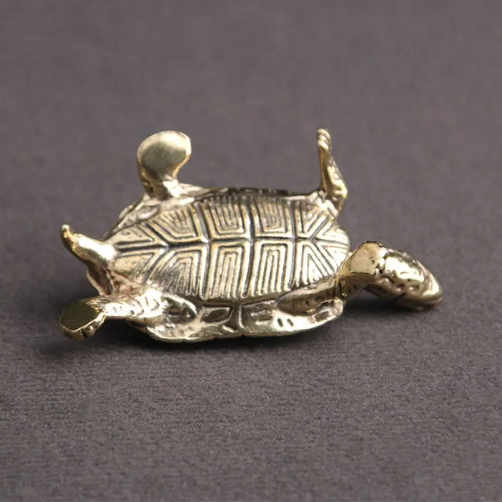 Copper Tea Pet Living Room Longevity Turtle Car Decoration Desktop Ornaments Brass Tortoise Tortoise Statue Turtle Figurines