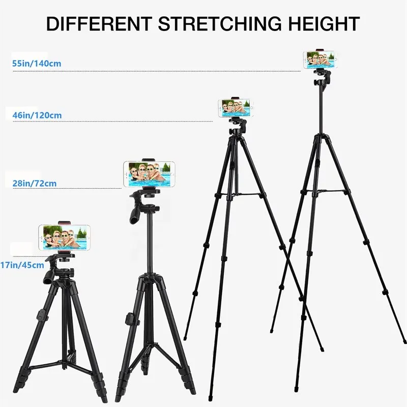 Trípode profesional de 3560 cm para teléfono, soporte de fotografía para cámara de grabación de vídeo, para Xiaomi, HUAWEI, iPhone, Gopro, con control remoto para Selfie, 140