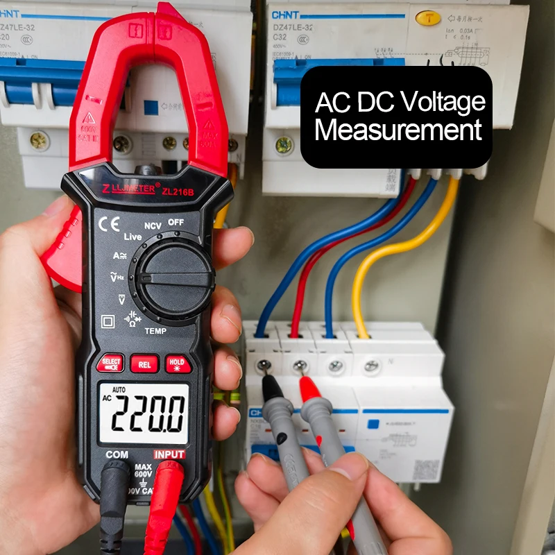 Digital Clamp Meter, AC DC Multímetro atual, True RMS, Auto Rms Capacitância, Amperímetro, 600A
