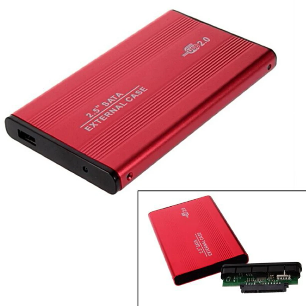 2,5 Zoll USB 2.0 SATA Externe mobile Festplattenbox Gehäuse aus Aluminiumlegierung