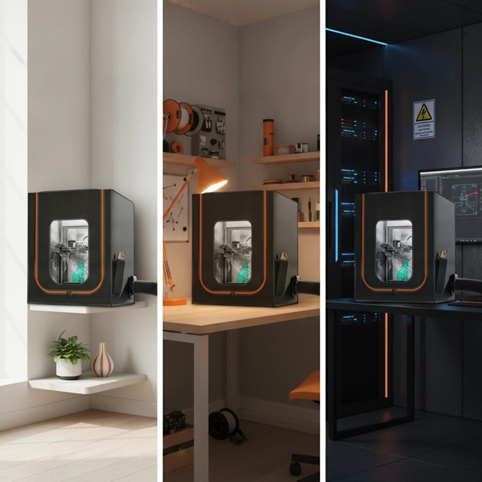 3D Printer Enclosure Dustproof Printer Cover with Window Vented Enclosure Fire-Resistant Safe for Makers, Home Workshop