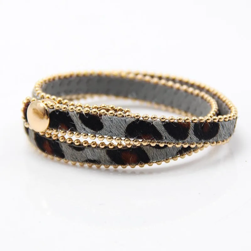 ZG Original Horsehair Leather Bracelet Bohemian Ladies Leopard Print Men and Women Couple Bangle Unisex Jewelry Wholesale